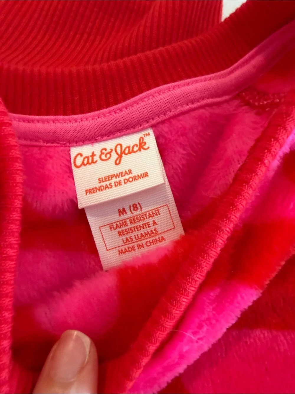 Cat & Jack Hot Pink and Fuchsia Heart Fleece Pajama Set